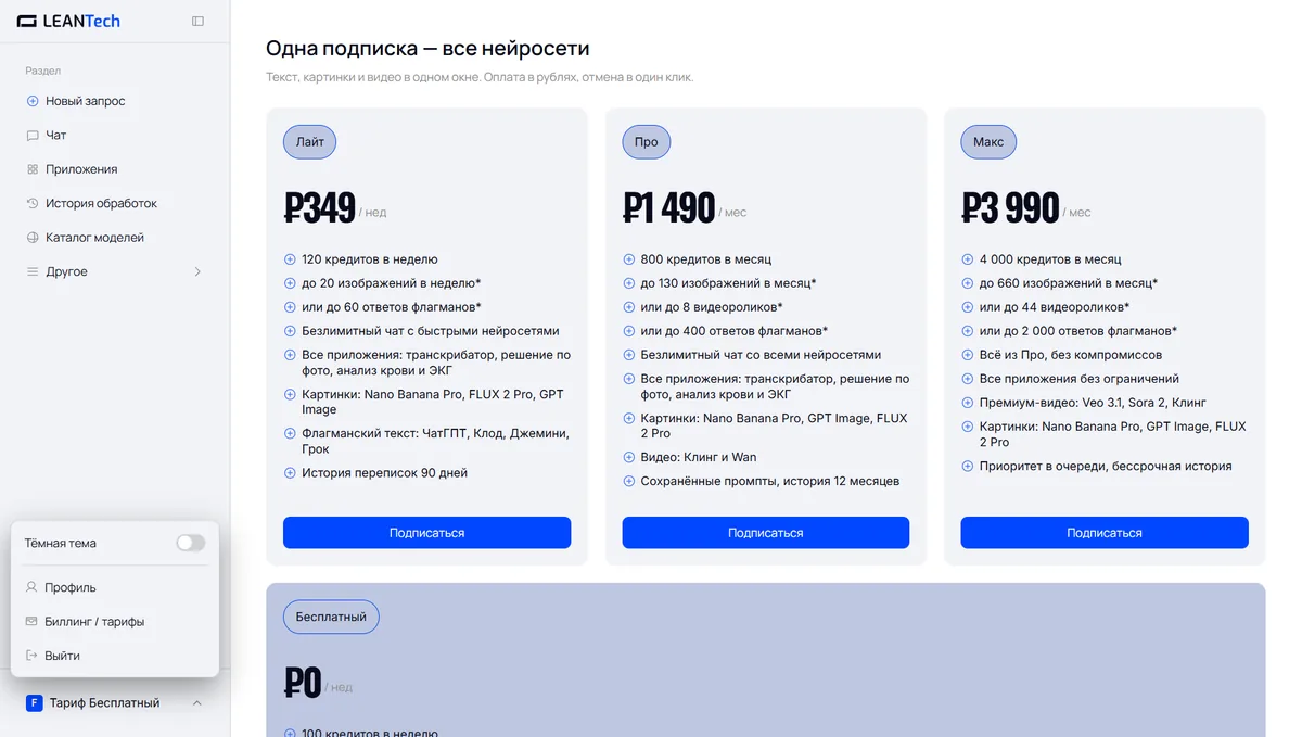 Оплата Dreemy AI картой РФ